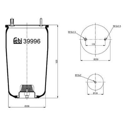 Immagine di FEBI BILSTEIN 39996 Soffietto, Sospensione pneumatica
