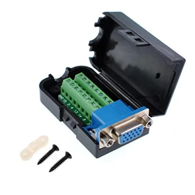 Immagine di Oiyagai Adattatore Connettore Femmina D SUB VGA DB15 3+9 a 3 Righe con Terminale Dado per Scheda di Interruzione