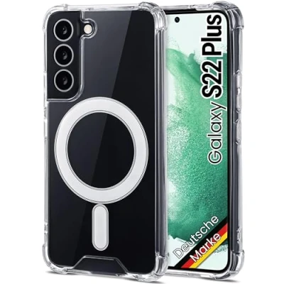 Immagine di JProtect Custodia magnetica per Samsung Galaxy S22 Plus MagSafe Custodia/antiurto Trasparente/Case Plus, con magnete