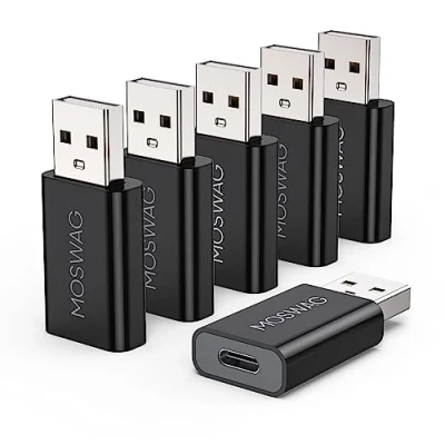 Immagine di MOSWAG Adattatore da USB C a Maschio Femmina Compatibile con caricabatterie Mag Safe, Mac, Mac Book Pro, Book, laptop, PC, computer e altro