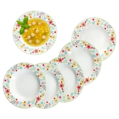 Immagine di MamboCat Set di 6 piatti fondi Variant, in porcellana profondi, per persone, rotondi colorati, insalata, zuppa, cereali, pasta &amp; Co. colazione, pranzo e pane da sera