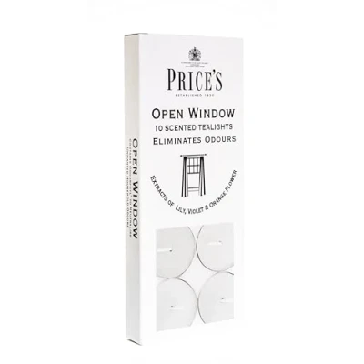 Immagine di Price&#039;s Candles Candele Tealight Profumati Open Window 10 pezzi Durata Fino a 4 ore di Combustione Elimina l&#039;Odore Chiuso