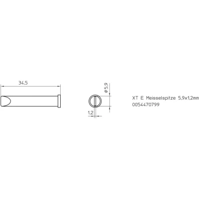 Immagine di Weller XT E punta di saldatura Forma a scalpello Dimensione 5.9 mm Lunghezza punte 35 Contenuto 1 pz.