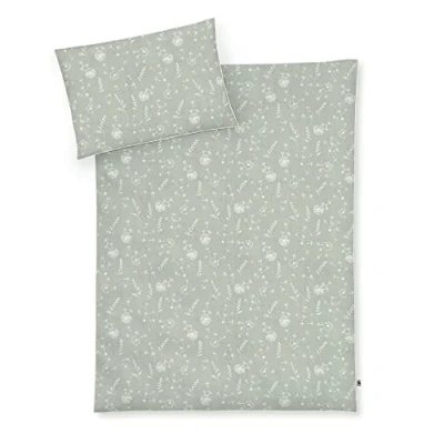Immagine di Julius Zöllner Biancheria da letto per bambini, 100% cotone organico, standard 100 by OEKO TEX, made in Germany, dimensioni: x 135 + 40 60 cm, motivo: fiori selvatici