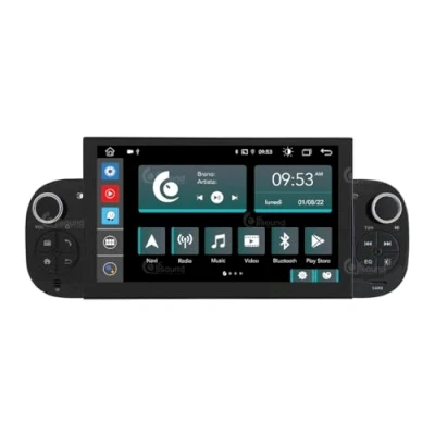 Immagine di Jf Sound car audio system Autoradio Custom Fit per Fiat Panda Android GPS Bluetooth WiFi Dab USB Full HD Touchscreen Display 7&quot; processore 8core e comandi vocali, Nero