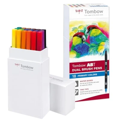 Immagine di Tombow ABT 18P 1 Set 18 marker Dual Brush colori primari