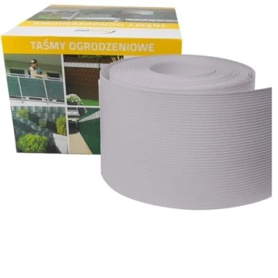 Immagine di Thermoplast® Strisce di protezione per recinzioni in polipropilene tappetini a doppia asta, grigio, 26 m x 19 cm, resistenti ai raggi UV, dal vento