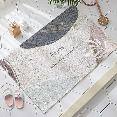 Immagine di tappetino da doccia in luffa antiscivolo per interno doccia/bagno, 60 x 120 cm, permeabilità all&#039;acqua, morbido vasca bagno e PVC, ad asciugatura rapida