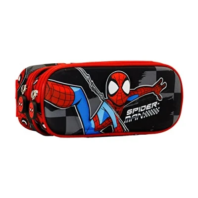 Immagine di Karactermania Spiderman Rally 3D Double Astuccio per bambini, Taglia: One Size, Black