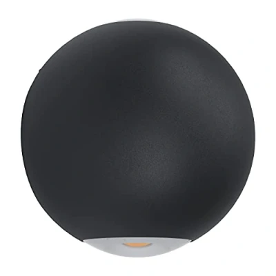 Immagine di Eglo Led lampada da parete per esterni Abugo, esterno a due luci, in alluminio fuso nero e vetro trasparente, IP54