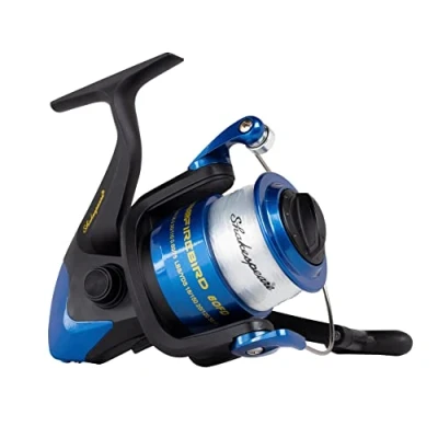 Immagine di Shakespeare Mulinello da spinning Firebird leggero con impugnatura e bobina in grafite, design liscio a 1 cuscinetto sfera per la pesca acqua dolce 6000