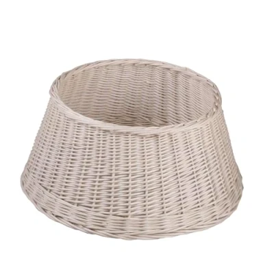 Immagine di e wicker24 Copri Base per Albero di Natale in Vimini Fatto a Mano Gonna Cesto Naturale (Bianco)