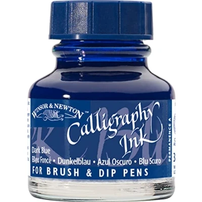 Immagine di Winsor and Newton Inchiostro per calligrafia, 30 ml, 222 blu scuro (Bttl)