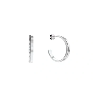 Immagine di Calvin Klein Orecchini a cerchio da donna Collezione MINIMAL LINEAR con cristalli 35000163