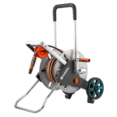 Immagine di GARDENA CleverRoll m Easy Metall Set 18547 20 13 mm 25 1/2 pollice 1 pz. Argento Carrello avvolgitubo da giardino