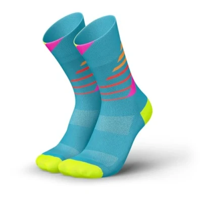 Immagine di INCYLENCE Calzini da corsa per uomo e donna con leggera compressione, 1 paio, Ladders Blue Pink, 35 38