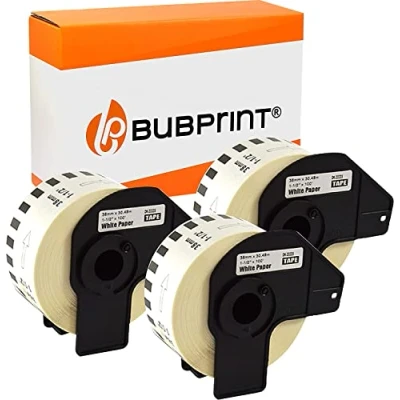 Immagine di Bubprint 3 Etichette compatibile per Brother DK 22225 P Touch QL1050 QL1060N QL500BW QL550 QL560 QL570 QL580N QL700 QL710W QL720NW QL800 QL810W