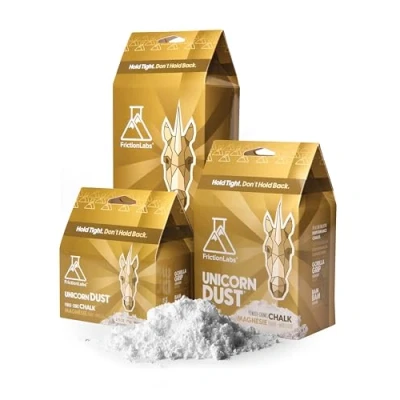 Immagine di Friction Labs Unicorn Dust 340 g Fine Texture Il nuovo standard in gesso per arrampicata su roccia, crossfit e powerlifting, ora con confezione riciclabile al 100%!