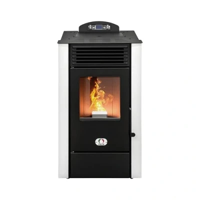 Immagine di STUFE A PELLET ITALIA Alaska 10 KW WiFi Stufa ad Aria Ventilata Efficienza 91% Scalda 85m² Autonomia 20H Programmabile Controllo Remoto 5 Velocità e Potenze Garanzia 24 Mesi Bianco
