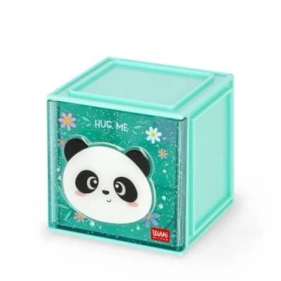 Immagine di Legami Box Componibile da Scrivania Cutie Cubes, Tema Panda, Organiser Scrivania, Portaoggetti, Foglio di Adesivi incluso, Impilabile, Multifunzionale, in ABS, 90 x 100 cm