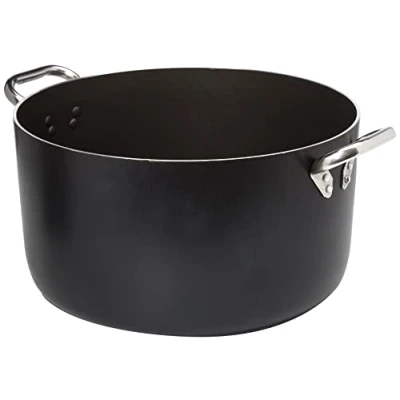 Immagine di Pentole Agnelli, ALSA104SS36, Casseruola Alta in Alluminio con 2 Maniglie Acciaio, Antiaderente interno/esterno 3mm, Diametro 36 cm