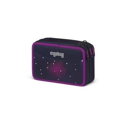 Immagine di ergobag Astuccio maxi set da 40 pezzi, matite colorate e pennarelli Lyra, scomparto per monete, righello, forbici Bearlaxy Lilla