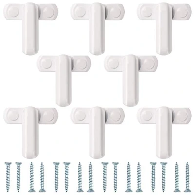 Immagine di Kinstecks 8PCS Sash Jammer Strong in lega di zinco Castelli sicurezza extra Blocker per varie porte UPVC/PVC e Windows domestica Bianco