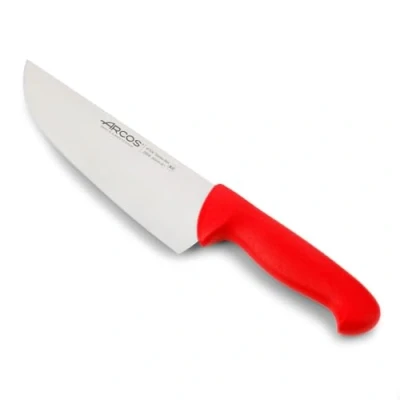 Immagine di Arcos Serie 2900 Coltello Scannare Macellaio Bistecca Lama Acciaio Inossidabile Nitrum 200 mm Manico Polipropilene Colore Rosso