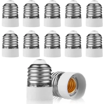 Immagine di 12 adattatori da E27 a E14: attacco E14, adattatore per lampadine, lampadine LED e lampade CFL