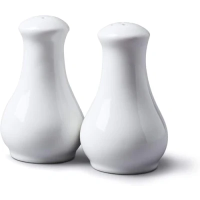 Immagine di Wm Bartleet &amp; Sons Set tradizionale di bottiglie olio e aceto in porcellana con beccucci acciaio Inox.