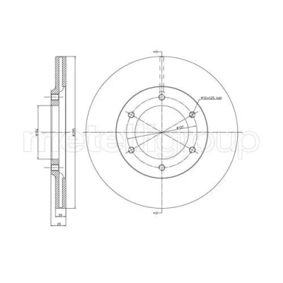 Immagine di METELLI Disco freno NISSAN: Patrol GR 4 SUV, 3/1 Hardtop 295,0mm 20,0mm 6 ventilato 23 0247 Dischi freno, dei freni