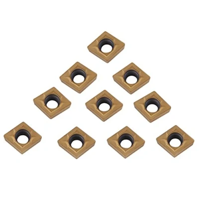 Immagine di Elprico Inserti in Metallo Duro CNC da 10 Pezzi, Punte utensile per tornitura con taglierina a Lama Scatola CCMT060204 HM YBC251