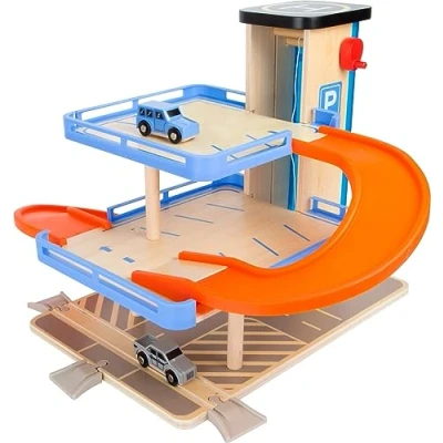 Immagine di 10343 Parcheggio Business class small foot in legno, compatibile con i binari ferroviari disponibili commercio, a partire da 3 anni