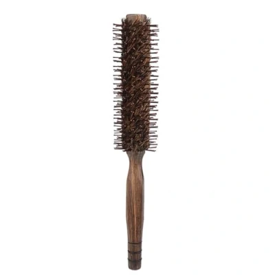 Immagine di spazzola per capelli rotonda piccola con setole di cinghiale e nylon asciugare pettinare, corta sottile i