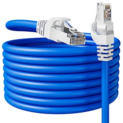 Immagine di Cavo Ethernet 20 metri, Alta Velocità di Rete 20m Cat 6 FTP Schermato Internet Lungo Esterno interno Impermeabile RJ45 LAN, Anti jamming Patch Blu per Router Switch Modem
