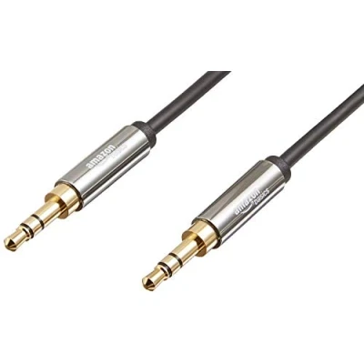 Immagine di Amazon Basics Auxiliary Cable de audio estéreo (conector macho 3,5 mm a conector mm, 1.2 m), confezione da 2, Nero