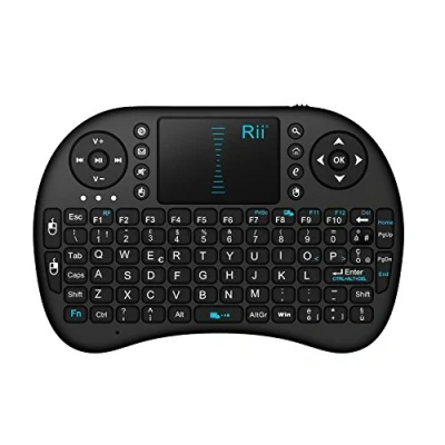 Immagine di Rii Mini i8 (layout ITALIANO) tastiera wireless ergonomica con mouse touchpad per Smart TV, PC, HTPC, Console, Computer