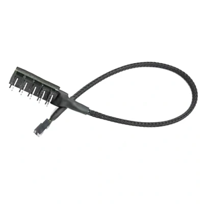 Immagine di TTTLLNN Cavo adattatore splitter per ventola a 5 vie, 4 pin/3 pin, raffreddamento PC, compatibile con custodia manicotto 3 pin/4 pin