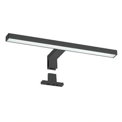 Immagine di Oktaplex lighting Lampada LED a specchio bagno 2 in 1 montaggio nero 6500K bianco freddo 5W 350lm IP44, 30 cm, luce