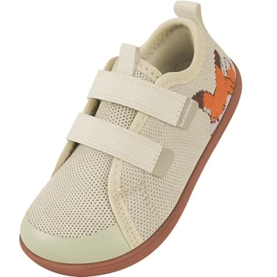 Immagine di Scarpe a Piedi Nudi in Versione Larga Ragazzi Ragazze Outdoor Trail Running Minimalista da Camminare(Beige, 28 EU Larga)