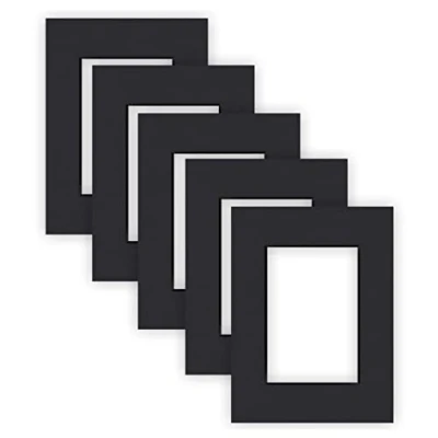 Immagine di nielsen Conservation Passepartout cartone 1,5 mm, set di 5, formato esterno 18x24 cm per immagine 10x15 cm, nero liscio
