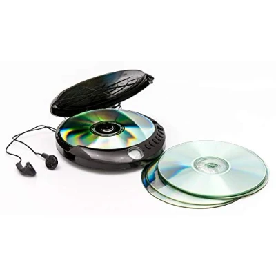 Immagine di GPO Lettore CD Personale Memoria Programmabile fino a 20 Tracce, Display LCD, Protezione Anti Shock, Auricolari Inclusi Nero