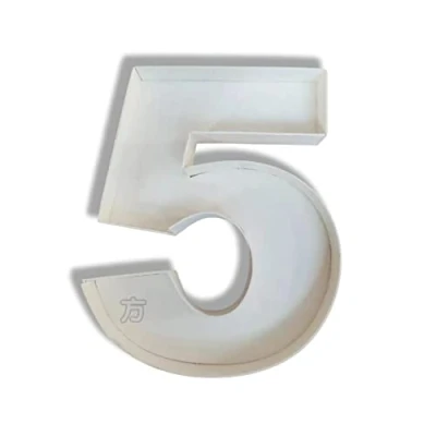 Immagine di FNB Numero 5 riempibile in legno fatto a mano, numeri vuoti riempibili, forma 0 9