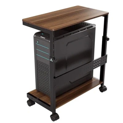 Immagine di EUREKA ERGONOMIC Supporto per CPU PC Tower, Universale con 4 Ruote Girevoli di Bloccaggio, Sotto Home Office Desk Tower （Colore noce）