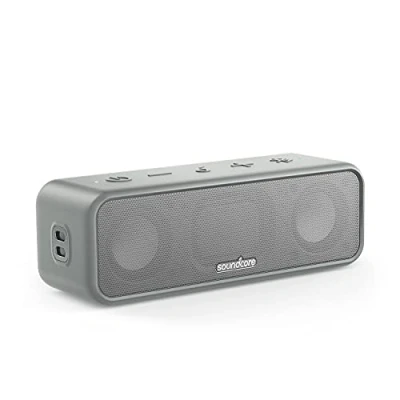 Immagine di Soundcore 3 Cassa Bluetooth Portatile con suono stereo, IPX7, 24h, PartyCast, BassUp, EQ personalizzata per la casa, l&#039;esterno e spiaggia