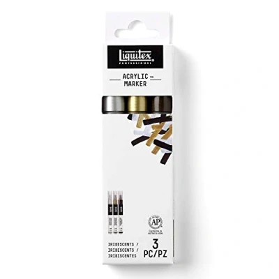 Immagine di Liquitex Paint Marker 3 Pennarelli Punta Fine Colori Iridescenti