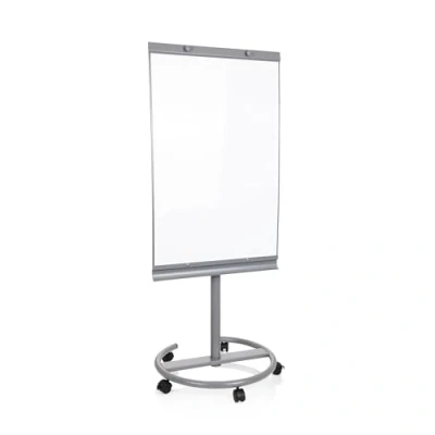 Immagine di Hjh OFFICE 830023 Lavagna mobile 2 in 1, con supporto, regolabile altezza e inclinabile, 93,5 x 63 cm, colore: Argento