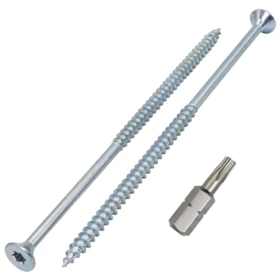 Immagine di SKIR&#039;CO (20 pezzi) Viti per Legno in Acciaio Zincato 5,0 x 120 mm, a Testa Svasata Torx, Truciolare, Parzialmente Filettate