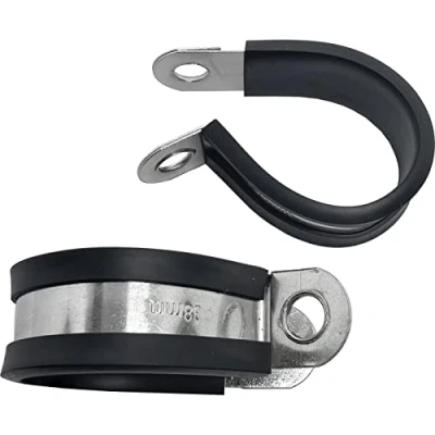 Immagine di Lumonic 10x fascette per tubi da 38mm con inserto in gomma acciaio inox V2A I cavi avvitare fascetta 38mm,