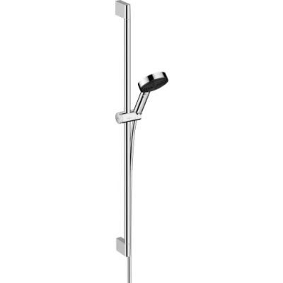 Immagine di hansgrohe Pulsify Select S Set doccia 105 3 tipi di getto Relax EcoSmart con asta 90 cm, cromo, 24171000